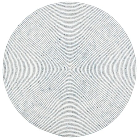 Safavieh 4 x 4 ft. Braided Hand Woven Round Area Rug; Grey & Ivory BRD905F-4R